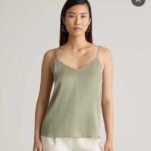 Washable Stretch Silk V-Neck Cami in Faded Seagrass NWT Size M